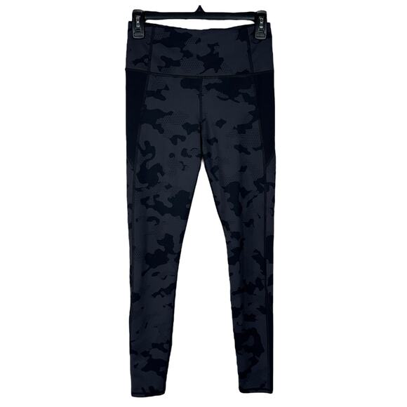 Under Armour Small Legging Full Length Camo Hidden Pocket High Waist Gray Black - Picture 1 of 7